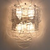 J.T. Kalmar Wall Light Frosted Glass Disc Modernist, Austria, 1960s