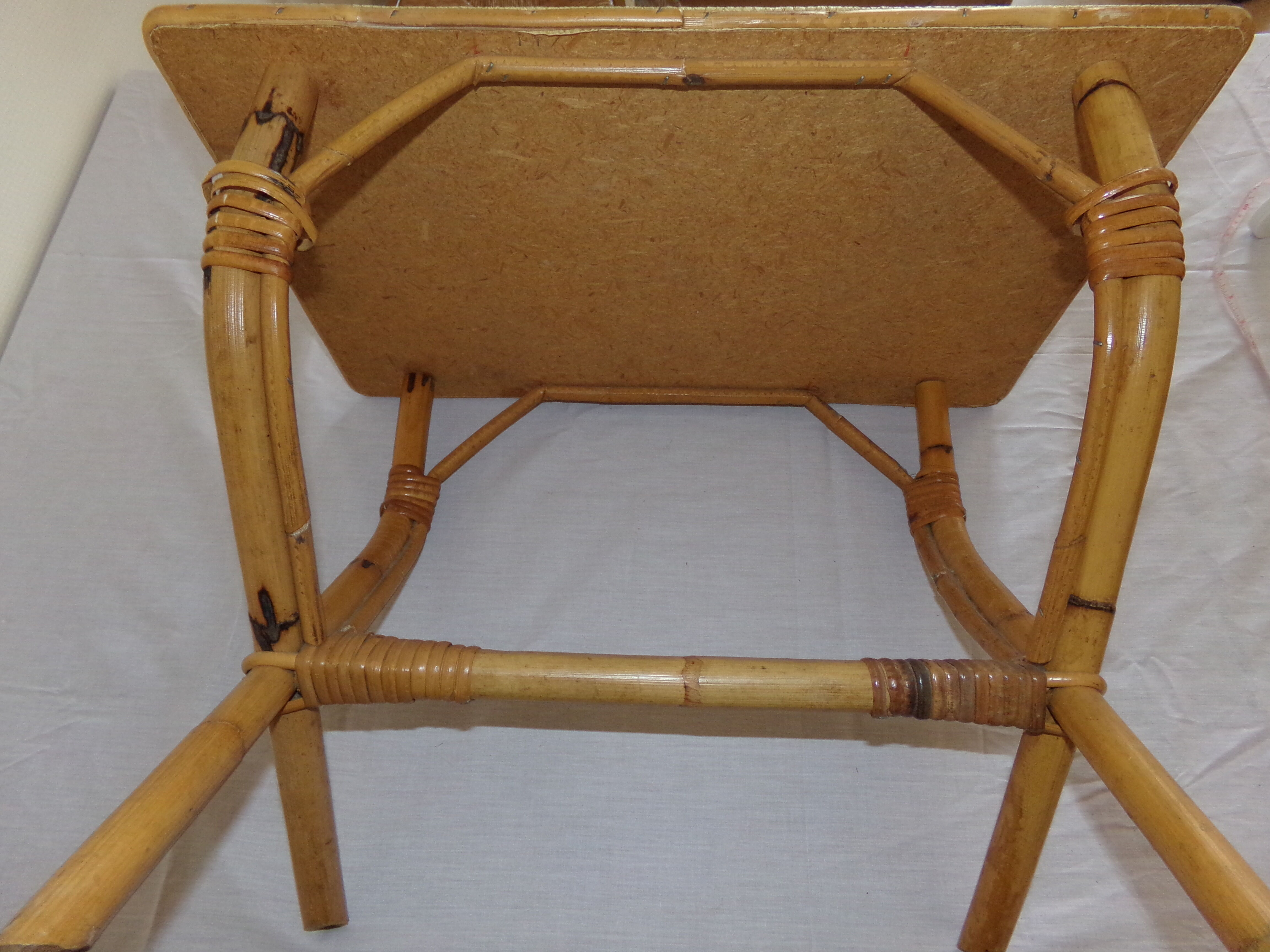 Rattan side table