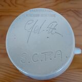Large pitcher Alsace sandstone signed