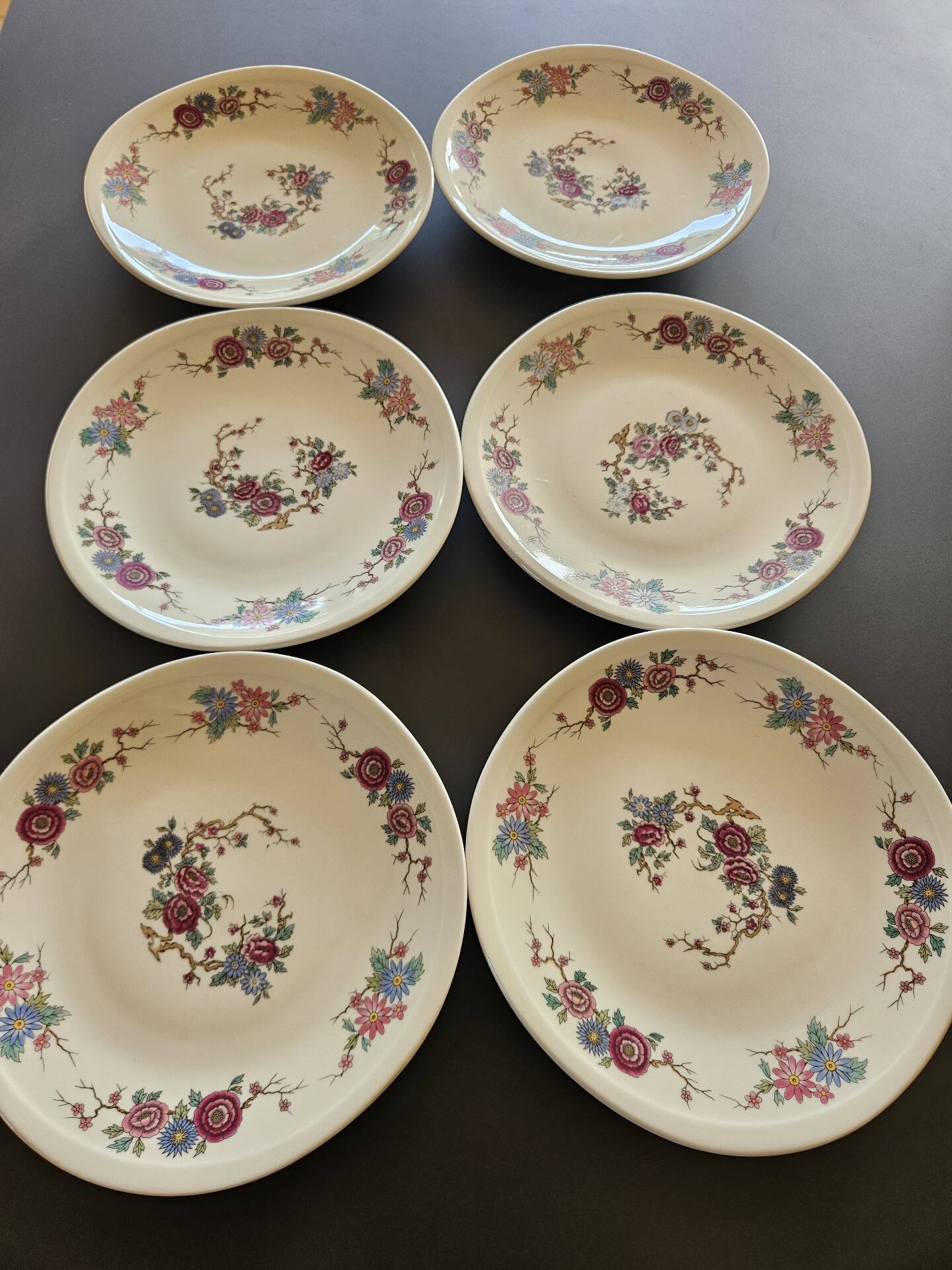 Lot de 6 petites assiettes en porcelaine Pillivuyt – Modèle Orient – F