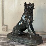 Large model of the Jennings dog in serpentine marble, memento of the Grand Tour, 19th century.