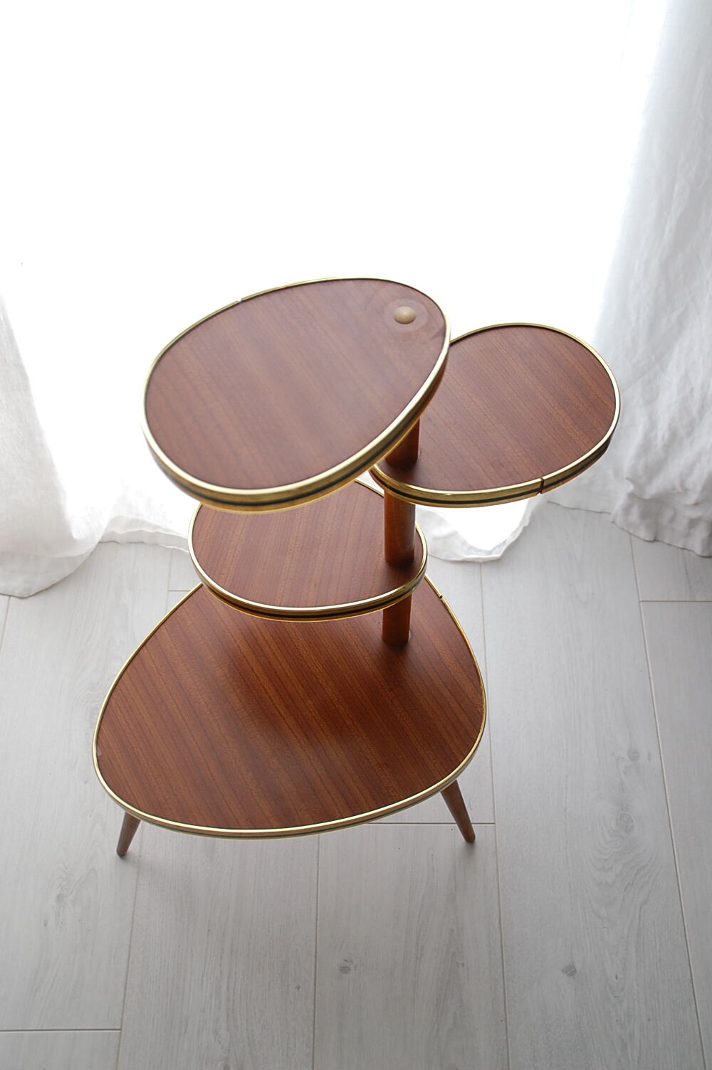 Table has plants in formica