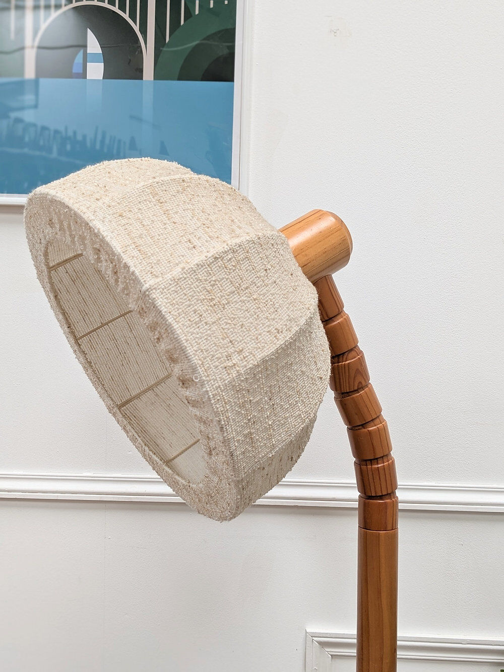 Danish pine articulated floor lamp