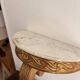 Console Demi Lune Gold Wood White Carrara Marble Louis XVI Classic Style