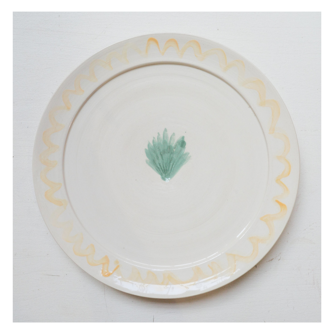 Yellow artisanal shellfish plate