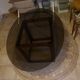 Vintage teak and smoked glass table