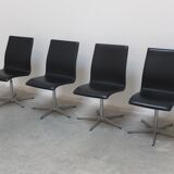 Set of 6 'Oxford' swivel chairs by Arne Jacobsen for Fritz Hansen, 1965