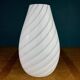 Murano glass vase, white whirl, Italy, 1980s