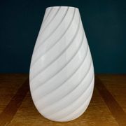 Murano glass vase, white whirl, Italy, 1980s