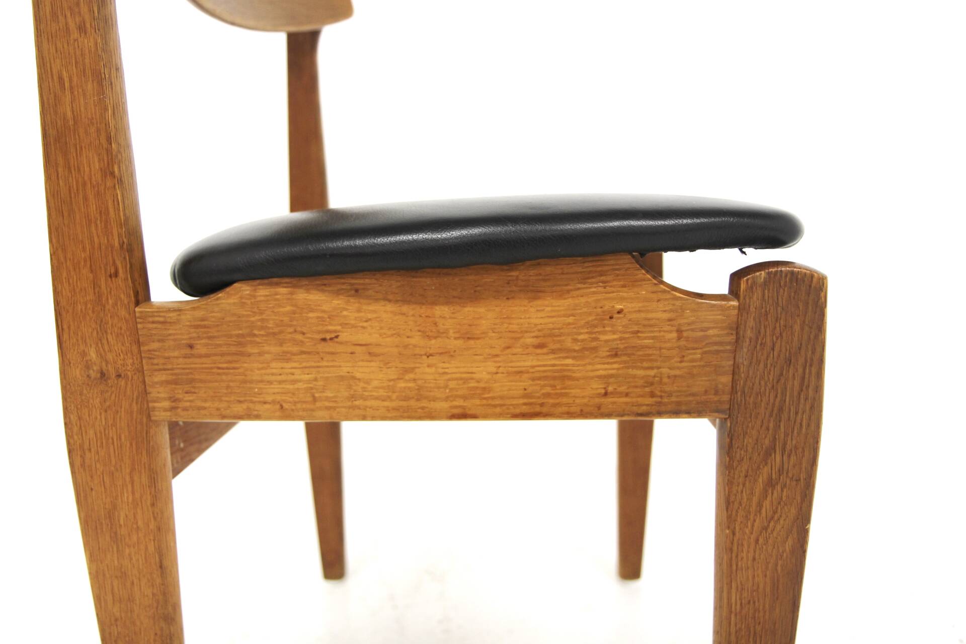 Set of 6 leather chairs, FDB Møbler, Denmark, 1960s