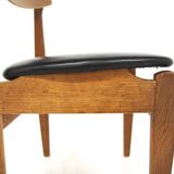 Set of 6 leather chairs, FDB Møbler, Denmark, 1960s