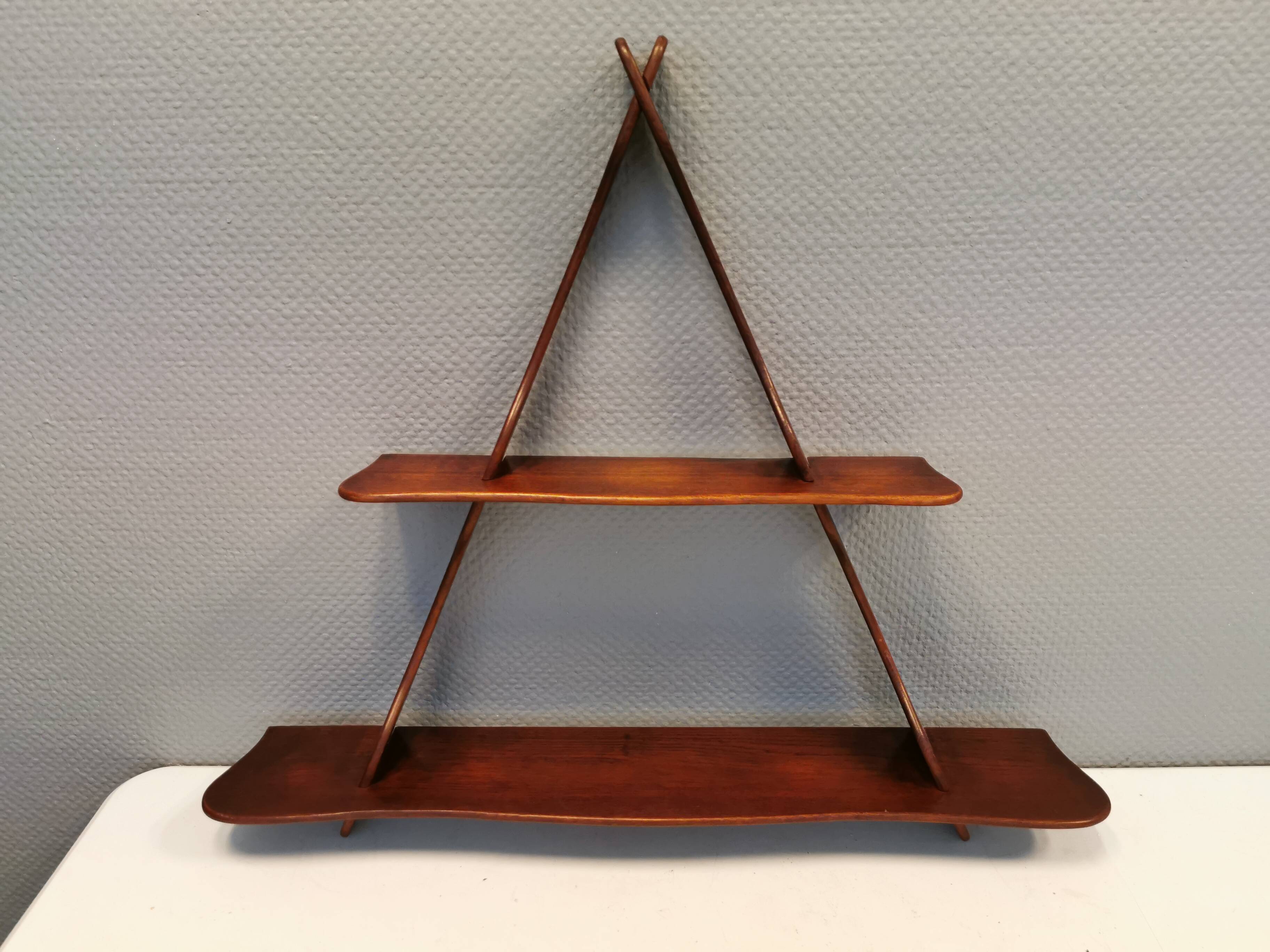 Beautiful shelf in solid teak wood designed/produced by Peder Moss 1950-1960s Denmark.
