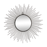 Sun mirror in black lacquered metal