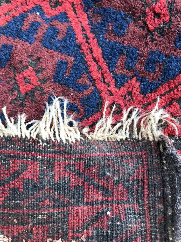 Pretty rug old belgian Afghan Turkmen handmade 100x180 cm