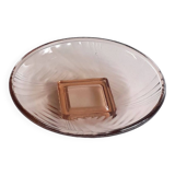 Art Deco dish in pink glass - 1930s