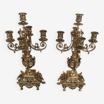 Paire de chandelier bronze