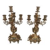 Pair of bronze candlesticks