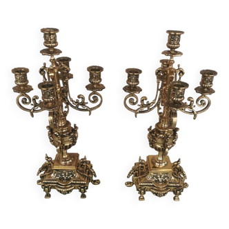 Pair of bronze candlesticks