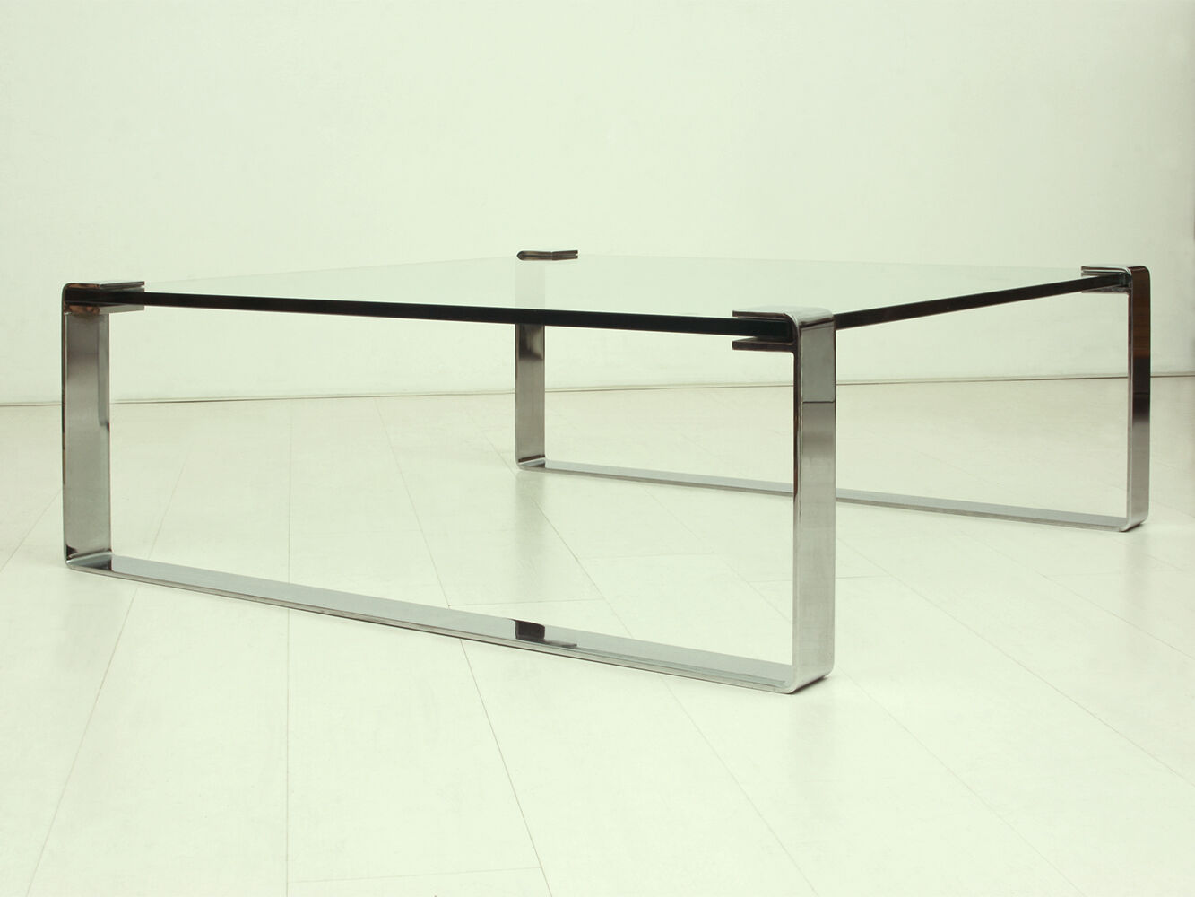 German Chrome & Glass Coffee Table • Model Klassik 1022 by Dr. Peter Draenert for Draenert, 1960s