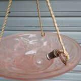 Ceiling light / Art Nouveau chandelier in pressed molded glass in working order - Degué