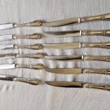 12 silver-plated metal knives by Félix Frères
