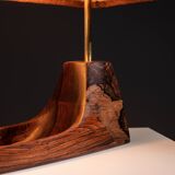 Lampe de bureau de direction rare en bois massif