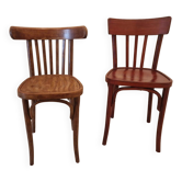 Set of 2 mismatched bistro chairs