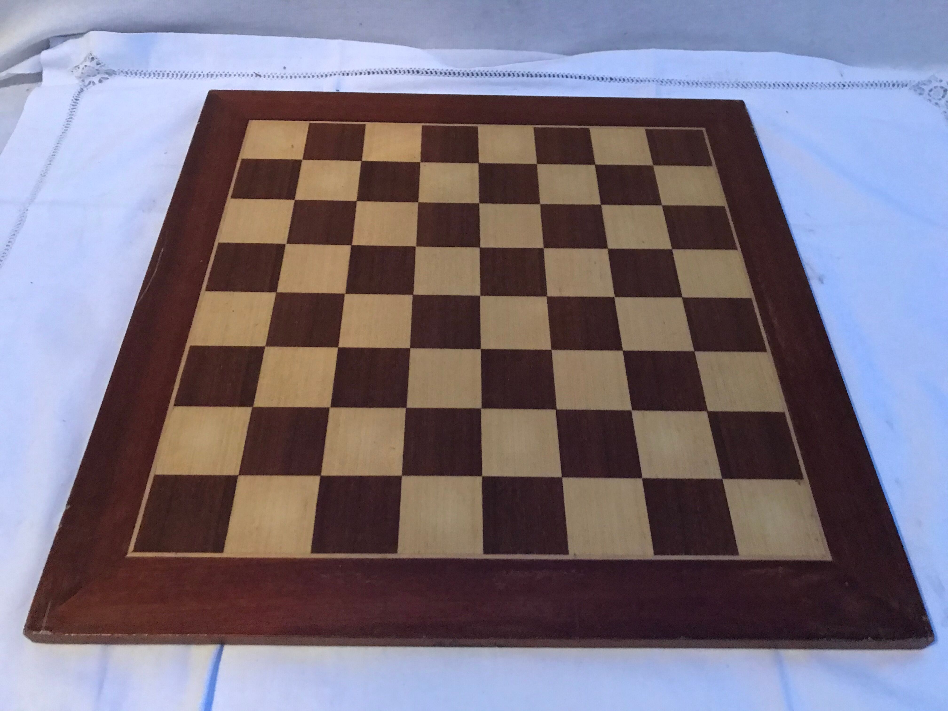 Ancien plateau de jeu dames & échecs