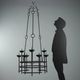 Antique wrought iron chandelier A. Gerardi Italy 19th century