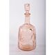 Carafe rose vintage avec bouchon / capuchon | bouteille de vin en verre de brocante / carafe à vin
