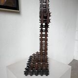 Crucifix sculpture Tramp Art 1900