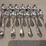 12 silver-plated metal teaspoons, Ercuis silversmith, Louis XV 29