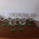 12 glasses liquor in crystal foot green grape pattern