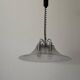 Suspended lamp with 4 sockets, chrome body and plexiglass shade, 1970s, Germany.
