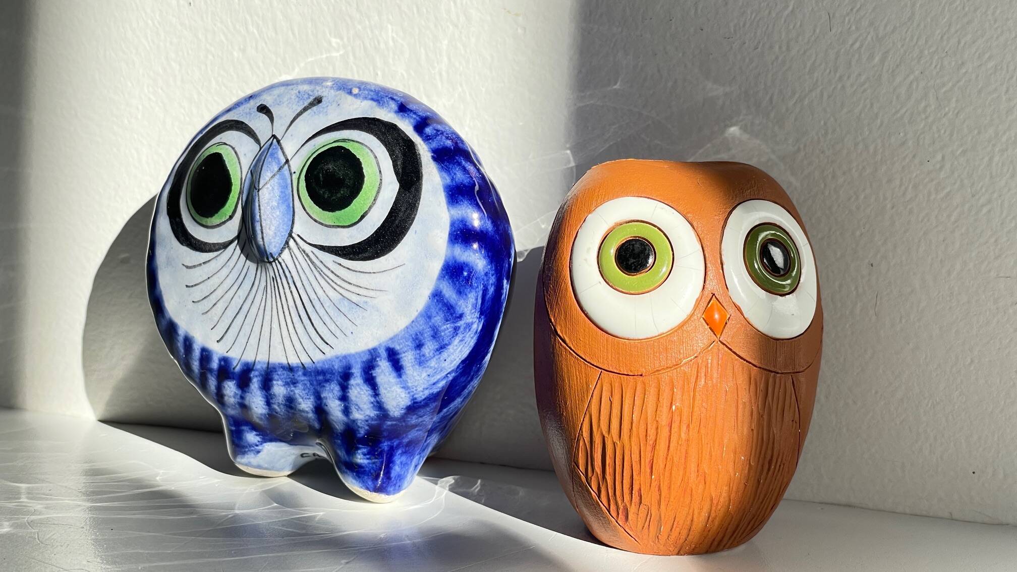Vintage Handmade Ceramic Owls