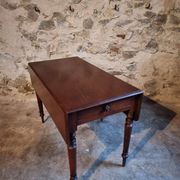 Table à abattants anglaise ancienne en acajou, fin XIXe siècle