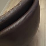 Leather swivel armchair, Danish design, 1960s, designer: H.W. Klein, manufacture: Bramin