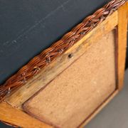 Vintage woven rattan mirror