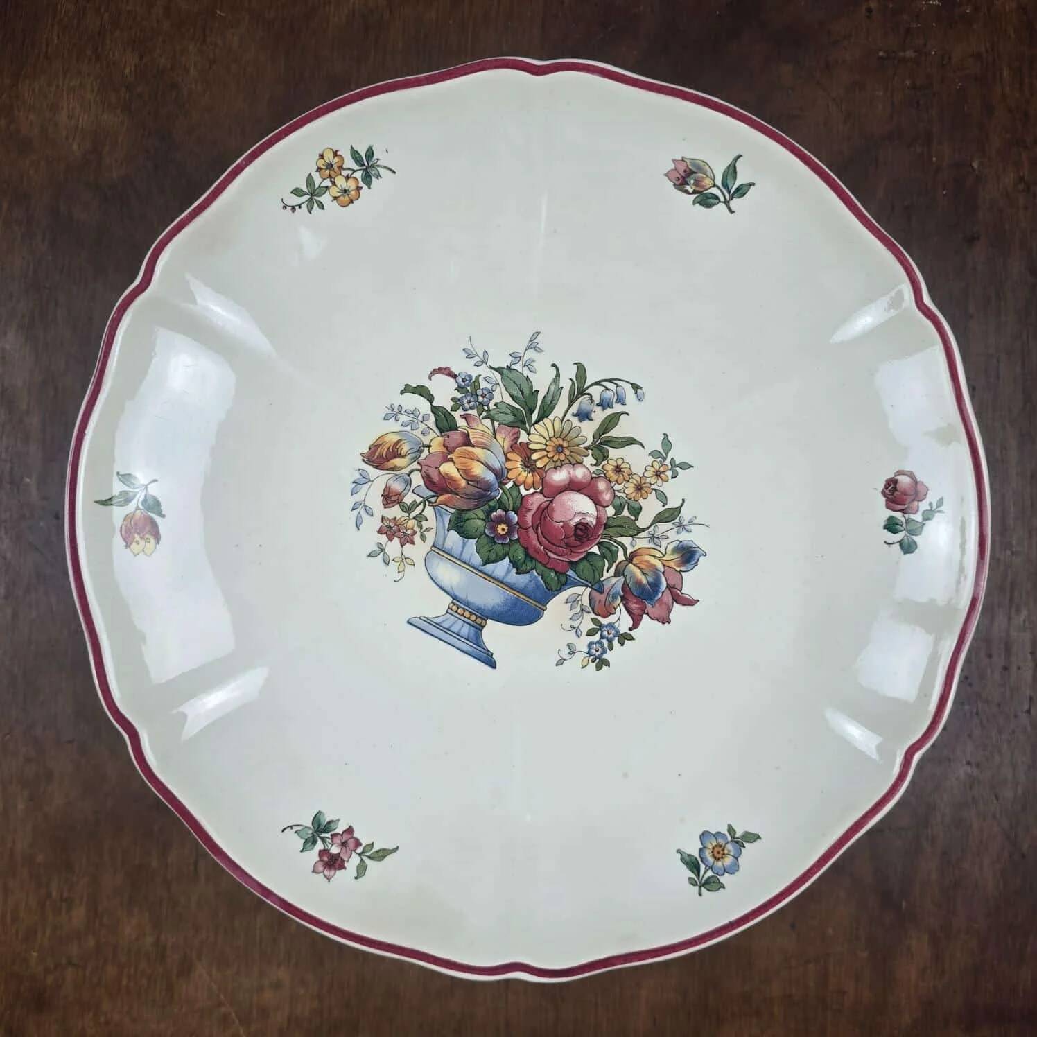Antique compote dish Villeroy & Boch Mettlach Floralia 1577 – Saar Basin