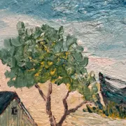 Original Swedish Oil on Panel - "Landskrona" by Stig Allan - Signed - Vintage and Framed - 60 × 50 cm (23.6" × 19.7")