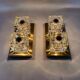 Pair of Peil & Putzler ice cube glass wall lamps, 1970s