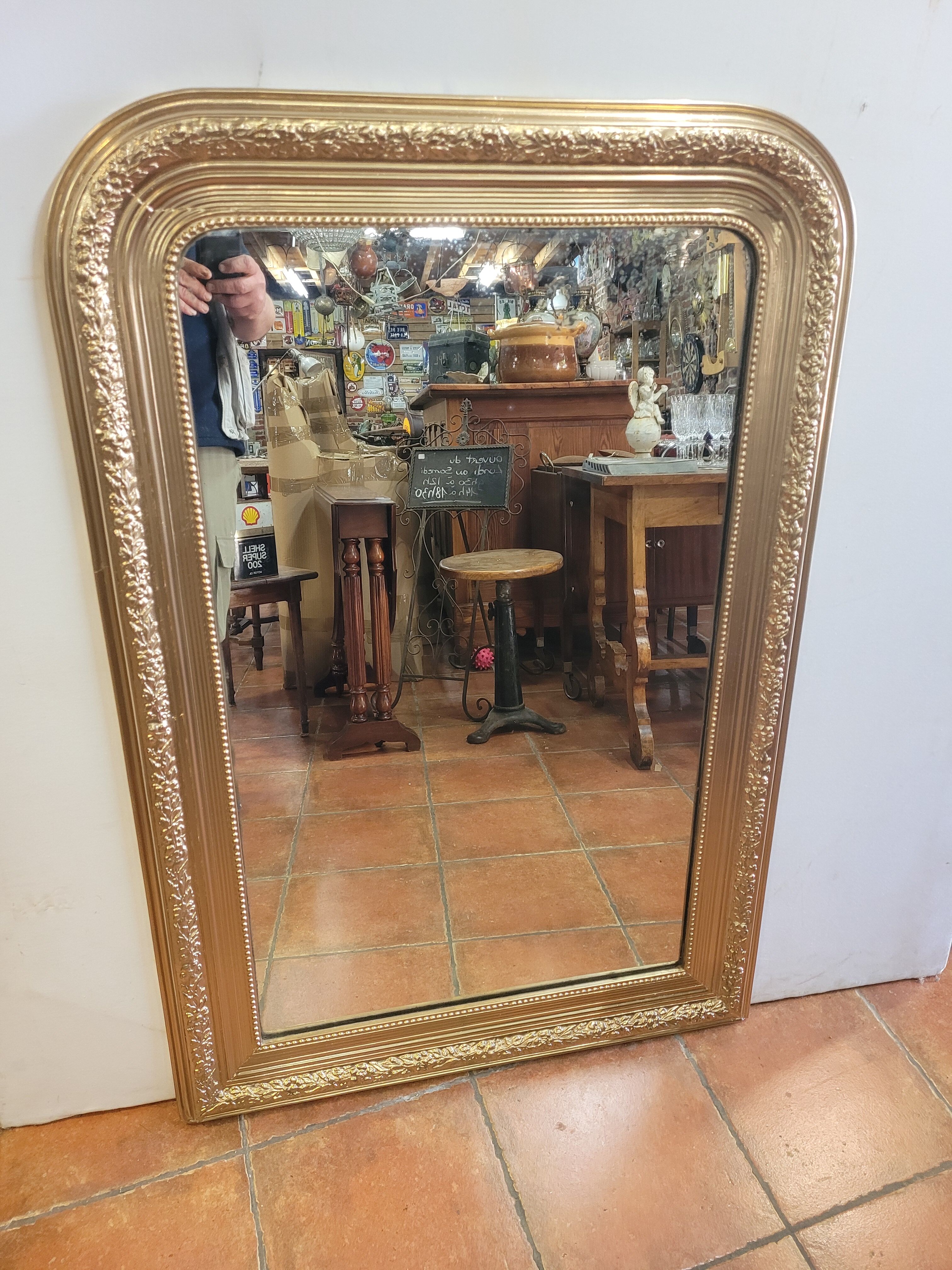 Miroir Louis Philippe doré ancien 119x81cms