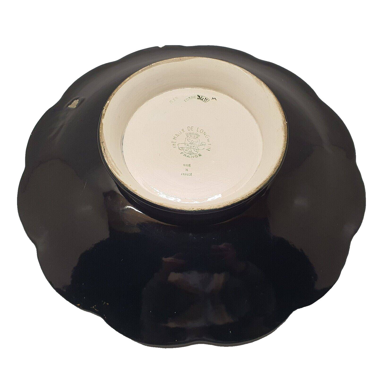 Large Longwy Emaux Dish Model Tropic D35 CM To Hang Or Other Decoration