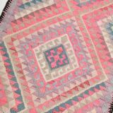 Pink Kilim Runner Rug, 94x404Cm