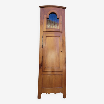 Corner glazed corner cabinet in old cherry wood 1900s