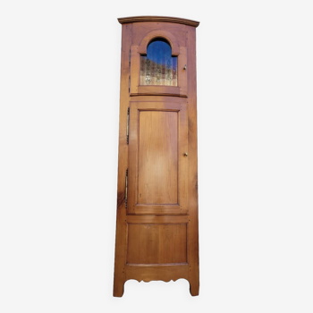 Encoignure armoire d'angle vitré en merisier ancienne 1900s