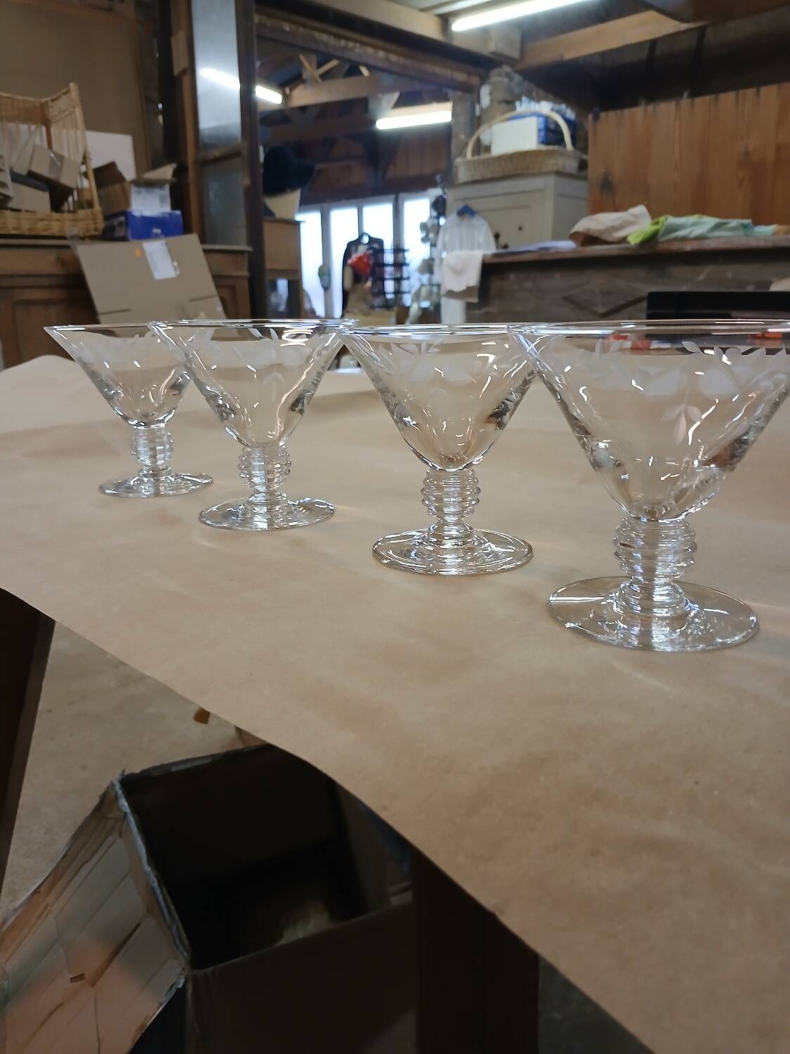 4 coupes à champagne anciens