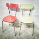 Paire de chaises en formica sang et or