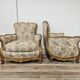 20th Century Italian Baroque Style Bergère Armchairs in Carved and Gilded W