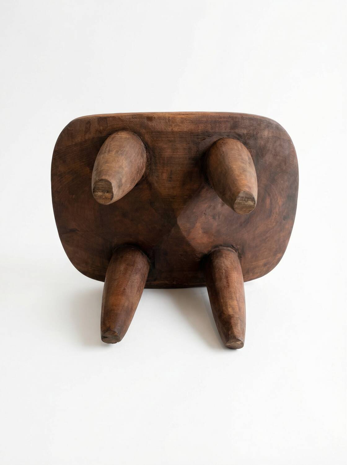 Grand senoufo stool — royal l26 in solid wood n1 - scu piece